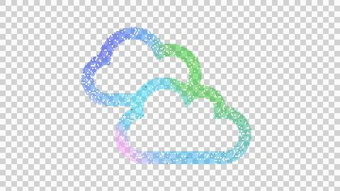Icon clouds is made up of LED square shapes. There are bright diodes and there Stock Illustration