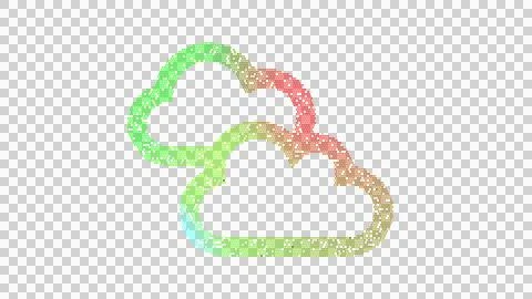 Icon clouds is made up of LED square shapes. There are bright diodes and there Stock Illustration