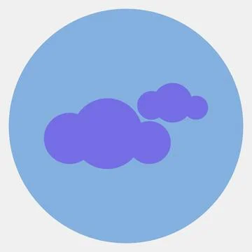 Icon cloudy. Weather elements symbol. Icons in color mate style. Good for p.. イラスト素材