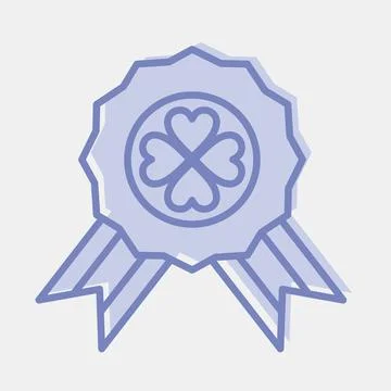Icon clover badge. St. Patrick's Day celebration elements. Icons in two ton.. Illustrazione stock