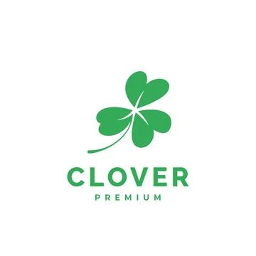 Icon Clover leaf Green Logo Vector minimalist for studio Stock Illustration
