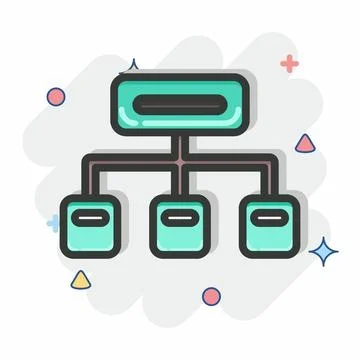Icon Clustering. related to Machine Learning symbol. Comic Style. simple de.. イラスト素材