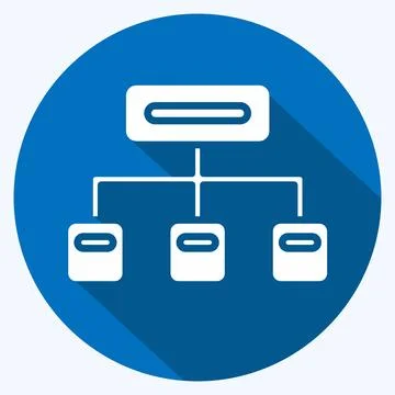 Icon Clustering. related to Machine Learning symbol. long shadow style. sim.. Illustrazione stock