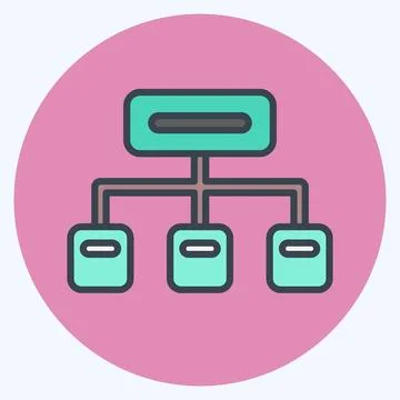 Icon Clustering. related to Machine Learning symbol. color mate style. simp.. Illustrazione stock