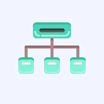Icon Clustering. related to Machine Learning symbol. flat style. simple des.. Illustrazione stock