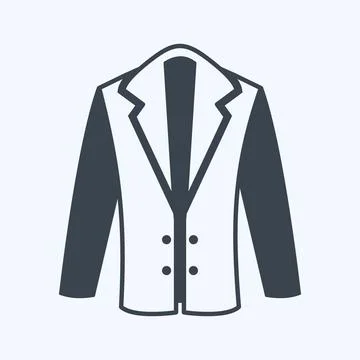 Icon Coat. suitable for men accessories symbol. glyph style. simple design ed Stock Illustration