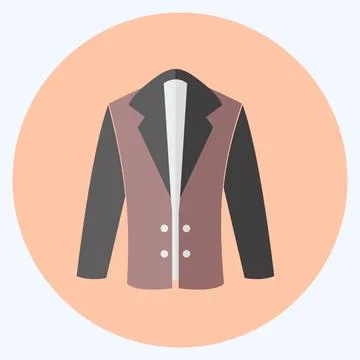 Icon Coat. suitable for men accessories symbol. flat style. simple design edi 库存插图