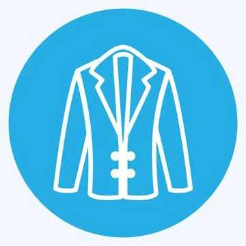Icon Coat. suitable for men accessories symbol. blue eyes style. simple desig 库存插图