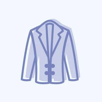 Icon Coat. suitable for men accessories symbol. two tone style. simple design 库存插图