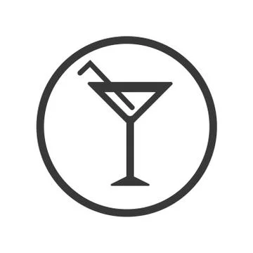 Icon of Cocktails in Circle line - vector iconic design Stock Illustration