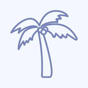 Icon Coconut Tree - Two Tone Style - Simple illustration,Editable stroke Stock Illustration