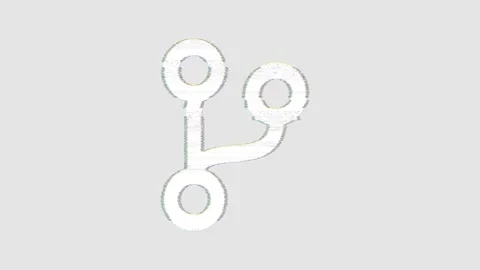 Icon code branch is distorted. Glitch. Noise, chromatic aberration, geometric Stock Footage 302620904