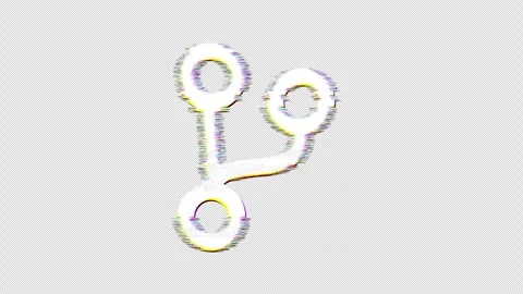 Icon code branch is distorted. Glitch. Noise, chromatic aberration, geometric Stock Footage 302621383