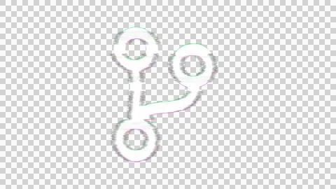 Icon code branch is distorted. Glitch. Noise, chromatic aberration, geometric Stockillustratie