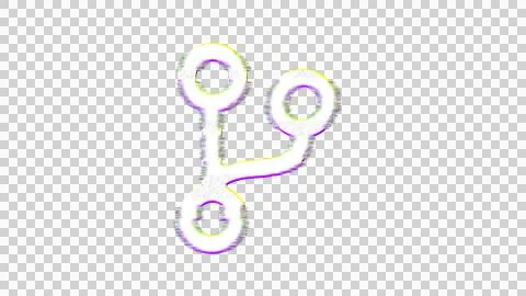 Icon code branch is distorted. Glitch. Noise, chromatic aberration, geometric Stockillustratie