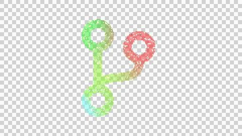 Icon code branch is made up of LED square shapes. There are bright diodes and 库存插图