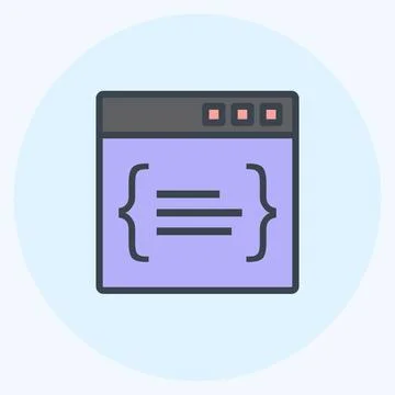 Icon Code. suitable for Programming symbol. color mate style. simple design e Stockillustratie