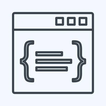 Icon Code. suitable for Programming symbol. line style. simple design editabl Illustrazione stock