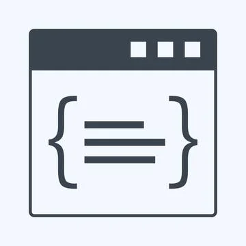 Icon Code. suitable for Programming symbol. glyph style. simple design editab 스톡 일러스트