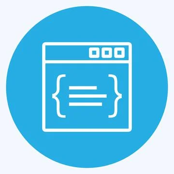 Icon Code. suitable for Programming symbol. blue eyes style. simple design ed 스톡 일러스트