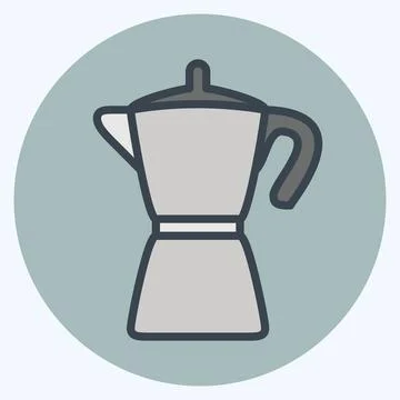 Icon Coffee Filter - Color Mate Style - Simple illustration,Editable stroke Stock Illustration