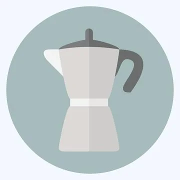 Icon Coffee Filter - Flat Style - Simple illustration,Editable stroke Stock Illustration