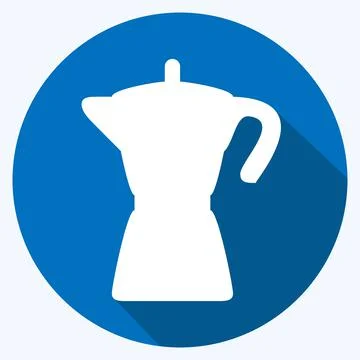 Icon Coffee Filter - Long Shadow Style - Simple illustration,Editable stroke Stock Illustration