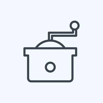 Icon Coffee Grinder. suitable for Drink symbol. line style. simple design edi Stock Illustration