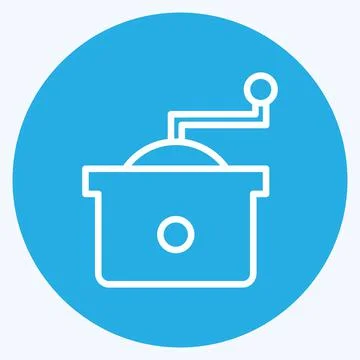 Icon Coffee Grinder. suitable for Drink symbol. blue eyes style. simple desig Stock Illustration