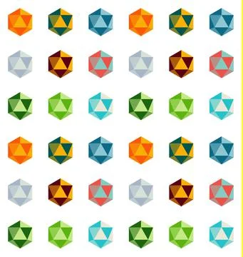 Icon color set. Logo. Illustrazione stock