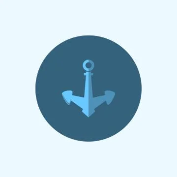Icon with colored anchor, vector illustration 스톡 일러스트