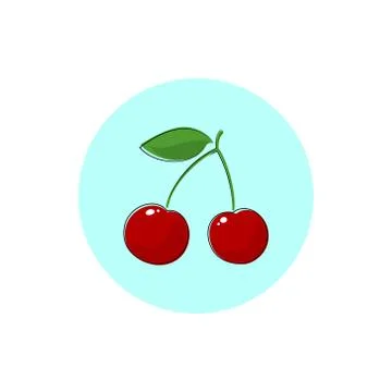 Icon Colorful Cherry 스톡 일러스트