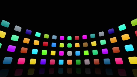 Icon Colorful Symbol loop simple pattern design wallpaper R0 Bc soz base kaku Video stock 139776684