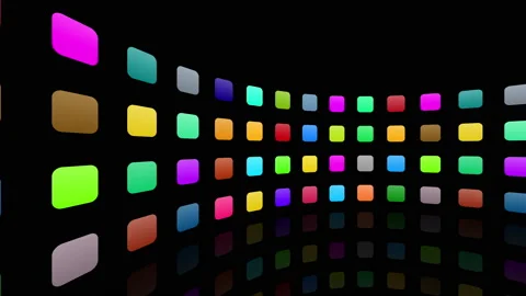 Icon Colorful Symbol loop simple pattern design wallpaper  R0 Cc soz base kaku 스톡 동영상 139781529