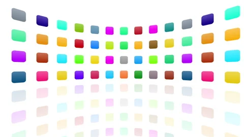 Icon Colorful Symbol loop simple pattern design R1 Ac base kaku white Stock Footage 140369559