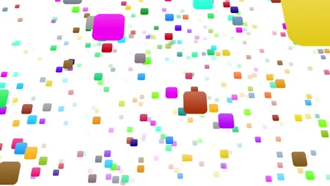 Icon Colorful Symbol loop simple pattern design S1 M-S base kaku white Stock Footage 140373201