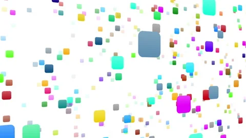 Icon Colorful Symbol loop simple pattern design S1 N-S base kaku white Video stock 140380243