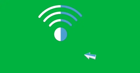 Icon combining Wi-Fi arcs and arrow cursor floating on transparent backdrop, Stock Footage 317669531