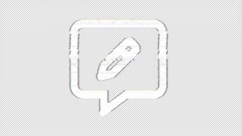Icon comment alt edit is distorted. Glitch. Noise, chromatic aberration, Stock Footage 305894360