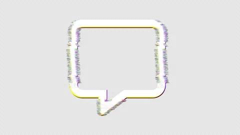 Icon comment is distorted. Glitch. Noise, chromatic aberration, geometric Stock Footage 302621388