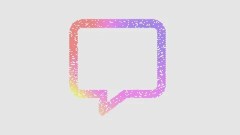 Icon comment is made up of LED square shapes that shimmer and flicker. There are Stock Footage 292212403