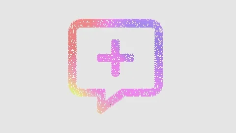 Icon comment plus is made up of LED square shapes that shimmer and flicker. Stock Footage 296832008