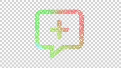 Icon comment plus is made up of LED square shapes. There are bright diodes and 스톡 일러스트