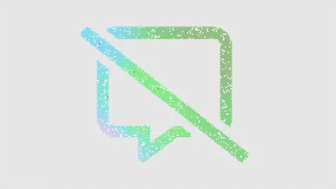 Icon comment slash is made up of LED square shapes that shimmer and flicker. Stock Footage 296940680