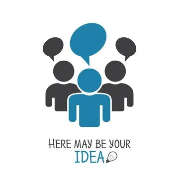 Icon communication and concept, here may be your idea 库存插图