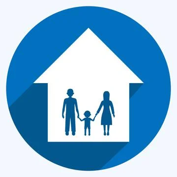 Icon Community Building. suitable for Community symbol. long shadow style. si Stock Illustration