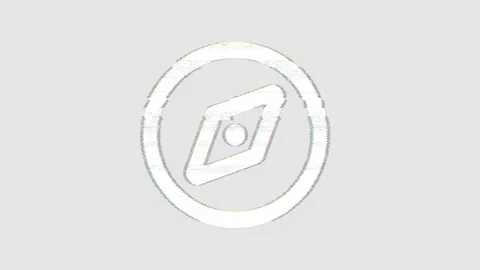Icon compass is distorted. Glitch. Noise, chromatic aberration, geometric Stock Footage 302621194