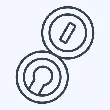 Icon Compass. related to Backpacker symbol. line style. simple design edita.. Stock Illustration