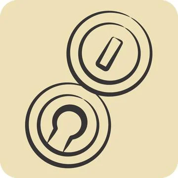 Icon Compass. related to Backpacker symbol. hand drawn style. simple design.. Stock Illustration