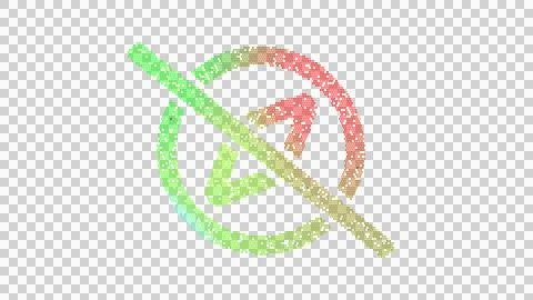 Icon compass slash is made up of LED square shapes. There are bright diodes and Stock Illustration